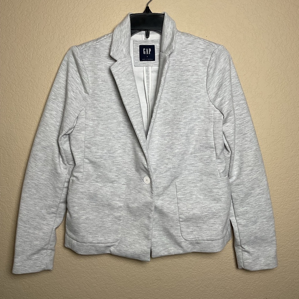 Gap Womens 6 Heather Gray Casual Blazer W/Pockets‎ & Button